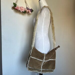 Wilson Leathers Tan Suede Crossbody Bag